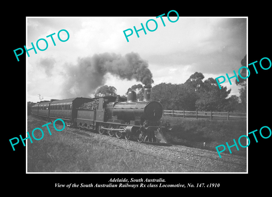 OLD LARGE HISTORIC PHOTO ADELAIDE SA, THE SAR RAILWAY RX CLASS LOCOMOT ...