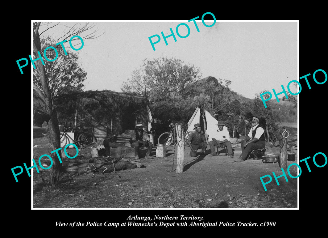 OLD LARGE HISTORIC PHOTO ARTLUNGA NORTHERN TERRITORY, THE POLICE CAMP c1900 1