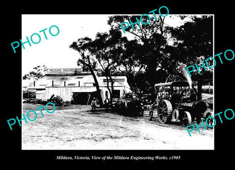 OLD LARGE HISTORIC PHOTO MILDURA VICTORIA, MILDURA ENGINEERING WORKS c1905