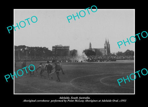 OLD LARGE HISTORIC PHOTO ADELAIDE SOUTH AUSTRALIA, ABORIGINAL CORROBOREE c1911