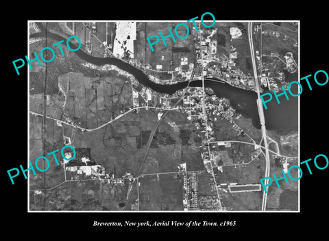 OLD LARGE HISTORIC PHOTO BREWERTON NEW YORK, AERIAL VIEW OF DISTRICT c1965 1