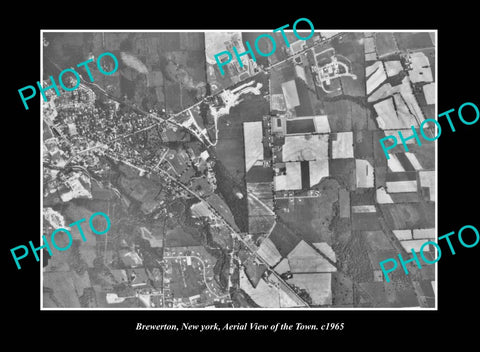 OLD LARGE HISTORIC PHOTO BREWERTON NEW YORK, AERIAL VIEW OF DISTRICT c1965 2