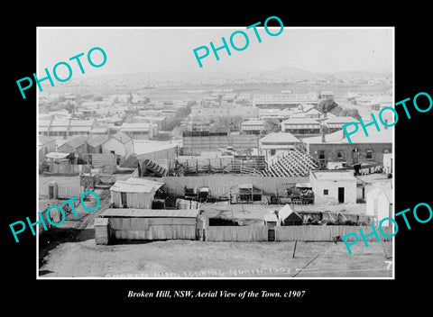 OLD LARGE HISTORIC PHOTO BROKEN HILL NEW SOUTH WALES, VIEW OF THE TOWN c1907 2