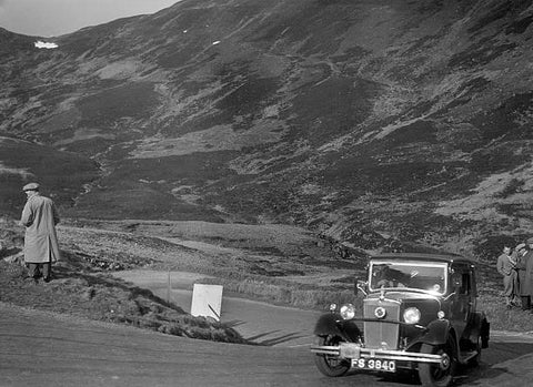 OLD LARGE PHOTO Motor Racing Morris Ten saloon race car of J Richardson Scottish Rally 1934