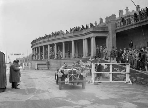 OLD LARGE PHOTO Motor Racing Morris Ten Six open tourer of RJ Morton Blackpool Rally 1936 