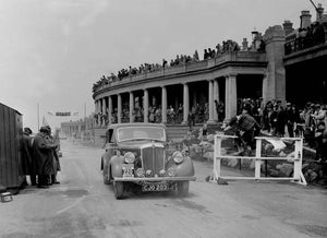 OLD LARGE PHOTO Motor Racing Morris Twenty car competing in the Blackpool Rally 1936