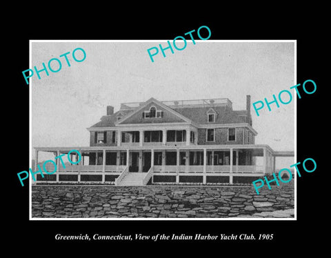 OLD LARGE HISTORIC PHOTO GREENWICH CONNECTICUT THE INDIAN HARBOR YACHT CLUB 1905
