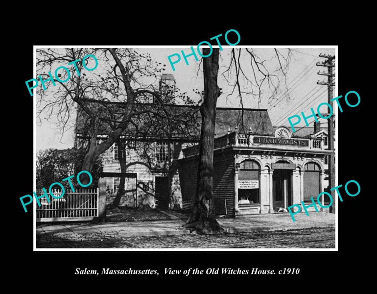 OLD LARGE HISTORIC PHOTO SALEM MASSACHUSETTS, THE OLD WITCH HOUSE c1910