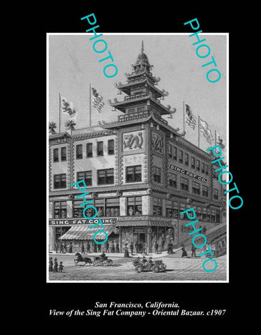 OLD LARGE HISTORIC PHOTO SAN FRANCISCO CALIFORNIA, THE ORIENTAL BAZAAR c1907