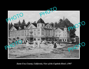 OLD LARGE HISTORIC PHOTO SANTA CRUZ CALIFORNIA, THE CAPITOLA HOTEL c1907