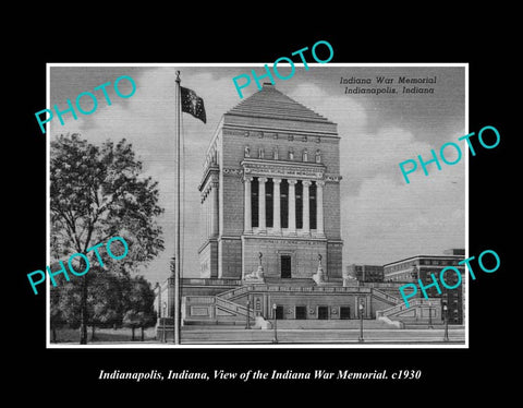OLD LARGE HISTORIC PHOTO INDIANAPOLIS INDIANA, VIEW OF THE WAR MEMORIAL c1930