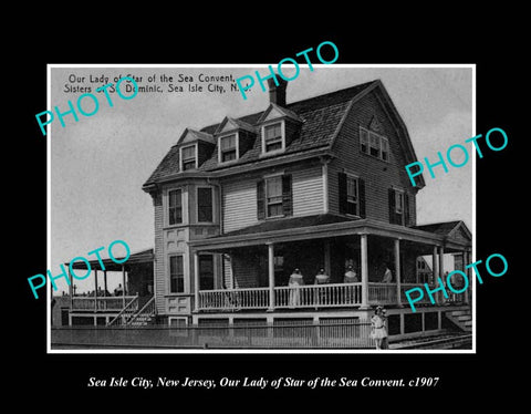 OLD LARGE HISTORIC PHOTO SEA ISLE CITY NEW JERSEY, THE STAR OF SEA CONVENT 1907