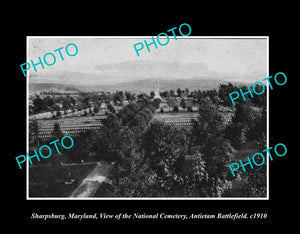 OLD LARGE HISTORIC PHOTO SHARPSBURG MARYLAND, THE CEMETARY c1910