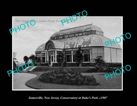 OLD LARGE HISTORIC PHOTO SOMERVILLE NEW JERSEY, THE DUKE CONSERVATORY c1907