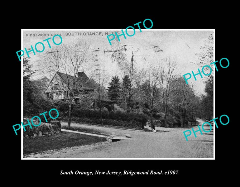 OLD LARGE HISTORIC PHOTO SOUTH ORANGE NEW JERSEY, VIEW OF RIDGEWOOD ROAD 1907