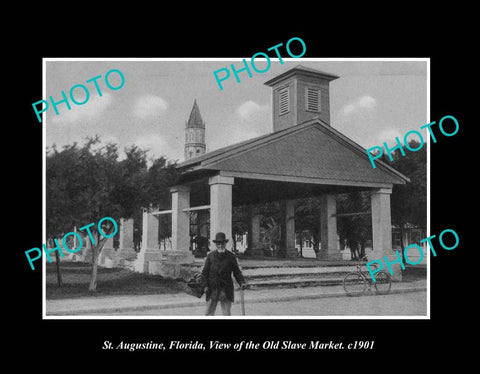 OLD LARGE HISTORIC PHOTO St AUGUSTINE FLORIDA, THE OLD SLAVE MARKET c1901