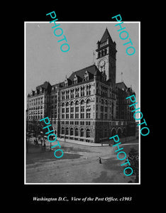 OLD LARGE HISTORIC PHOTO WASHINGTON DC USA, VIEW OF THE POST OFFICE c1903