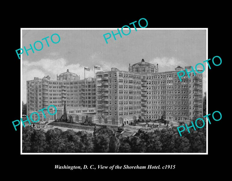 OLD LARGE HISTORIC PHOTO WASHINGTON DC USA, VIEW OF THE SHOREHAM HOTEL c1915