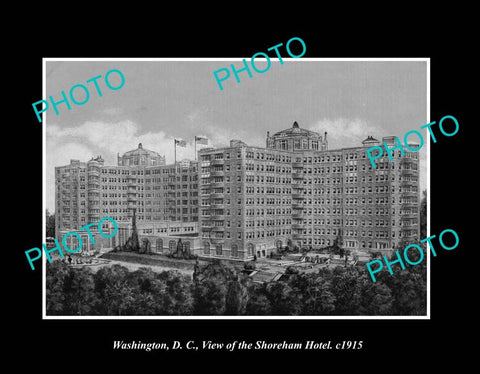 OLD LARGE HISTORIC PHOTO WASHINGTON DC USA, VIEW OF THE SHOREHAM HOTEL c1915