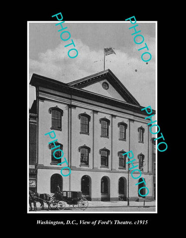 OLD LARGE HISTORIC PHOTO WASHINGTON DC USA, VIEW OF FORDS THATER c1915