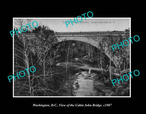 OLD LARGE HISTORIC PHOTO WASHINGTON DC USA, VIEW OF THE CABIN JOHN BRIDGE c1907