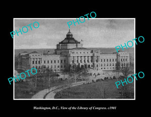 OLD LARGE HISTORIC PHOTO WASHINGTON DC USA, VIEW OF LIBRARY OF CONGRESS c1901