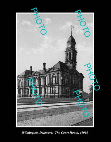 OLD LARGE HISTORIC PHOTO WILMINGTON DELAWARE, VIEW OF THE COURT HOUSE c1910