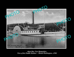 OLD LARGE HISTORIC PHOTO ALTON BAY NEW HAMPSHIRE, MOUNT WASHINGTON STEAMER c1901