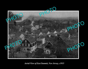 OLD LARGE HISTORIC PHOTO EAST SUMMIT NEW JERSEY, DISTRICT AERIAL VIEW c1915