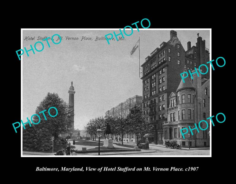 OLD LARGE HISTORIC PHOTO BALTIMORE MARYLAND, THE HOTEL STAFFORD c1907