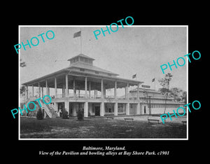 OLD LARGE HISTORIC PHOTO BALTIMORE MARYLAND, THE BAY SHORE PARK c1901