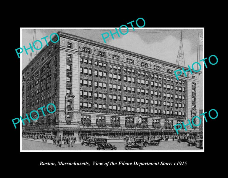 OLD LARGE HISTORIC PHOTO BOSTON MASSACHUSETTS, THE FILENE STORE c1915