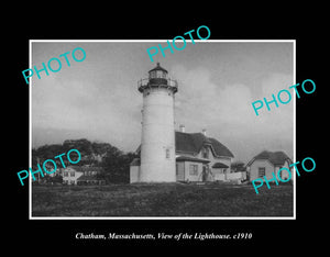 OLD LARGE HISTORIC PHOTO CHATHAM MASSACHUSETTS, VIEW OF THE LIGHTHOUSE c1910