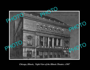 OLD LARGE HISTORIC PHOTO CHICAGO ILLINOIS, THE ILLINOIS THEATER c1907