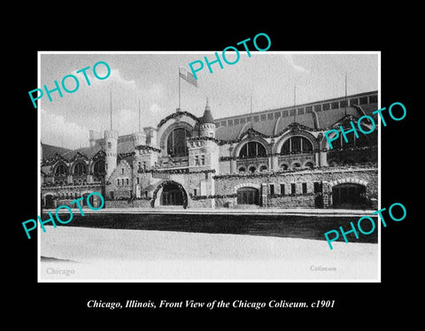 OLD LARGE HISTORIC PHOTO CHICAGO ILLINOIS, THE CHICAGO COLISEUM c1901