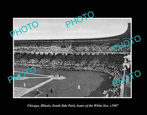 OLD LARGE HISTORIC PHOTO CHICAGO ILLINOIS, THE WHITE SOX, SOUTH SIDE PARK c1907