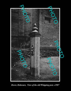 OLD LARGE HISTORIC PHOTO DOVER DELAWARE, VIEW OF THE WHIPPING POST c1907