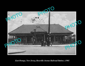 OLD LARGE HISTORIC PHOTO EAST ORANGE NEW JERSEY, ROSEVILLE RAILWAY STATION c1901