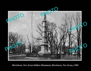 OLD LARGE HISTORIC PHOTO MORRISTOWN NEW JERSEY, THE SOLDIERS MEMORIAL c1901