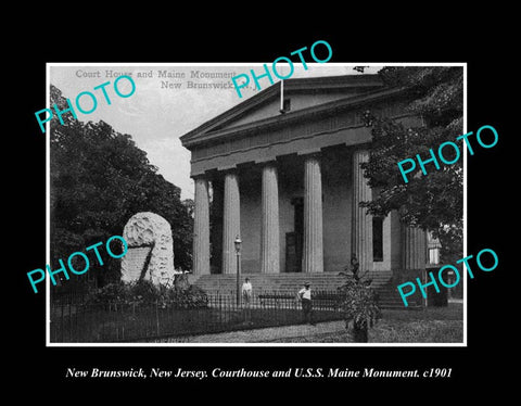 OLD LARGE HISTORIC PHOTO NEW BRUNSWICK NEW JERSEY, THE COURT HOUSE c1901