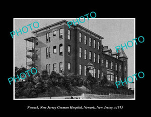 OLD LARGE HISTORIC PHOTO NEWARK NEW JERSEY, VIEW OF GERMAN HOSPITAL c1915