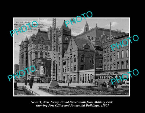 OLD LARGE HISTORIC PHOTO NEWARK NEW JERSEY, VIEW OF THE POST OFFICE c1907