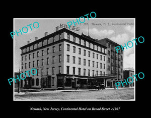 OLD LARGE HISTORIC PHOTO NEWARK NEW JERSEY, VIEW OF CONTINENTAL HOTEL c1907