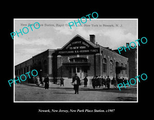 OLD LARGE HISTORIC PHOTO NEWARK NEW JERSEY, THE RAPID TRANSIT STATION c1907