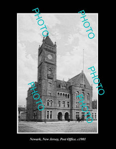 OLD LARGE HISTORIC PHOTO NEWARK NEW JERSEY, VIEW OF THE POST OFFICE c1901