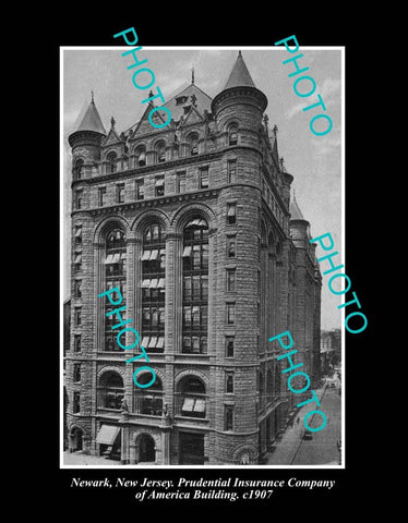 OLD LARGE HISTORIC PHOTO NEWARK NEW JERSEY, THE INSURANCE BUILDING c1907