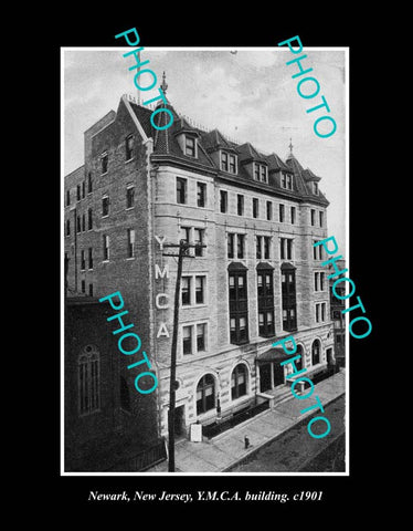 OLD LARGE HISTORIC PHOTO NEWARK NEW JERSEY, THE YMCA BUILDING c1901