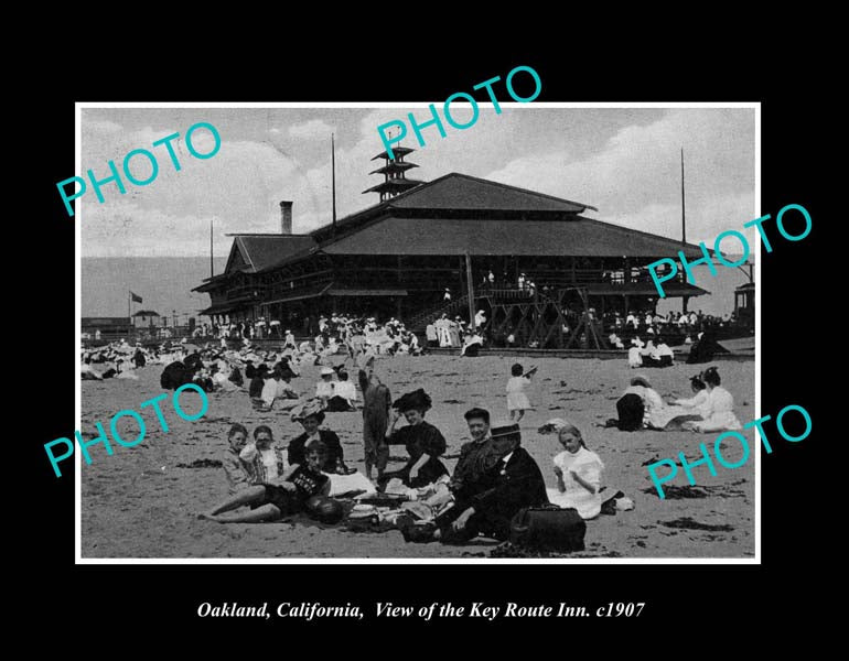 OLD LARGE HISTORIC PHOTO OAKLAND CALIFORNIA, THE KEY ROUTE INN c1907