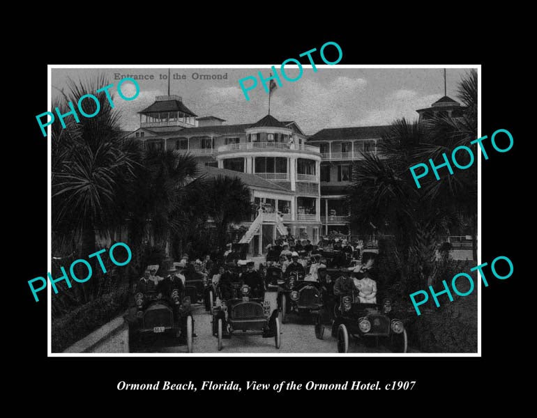 OLD LARGE HISTORIC PHOTO ORMOND BEACH FLORIDA, VIEW OF THE ORMOND HOTEL c1907