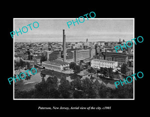 OLD LARGE HISTORIC PHOTO PATERSON NEW JERSEY, VIEW OF THE CITY c1901